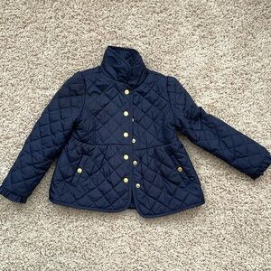 Janie and Jack navy blue quilted barn jacket